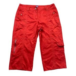 Cecil Jessy Red Cargo Capri Pants Womens 29 Utility Gorpcore Cropped Trousers